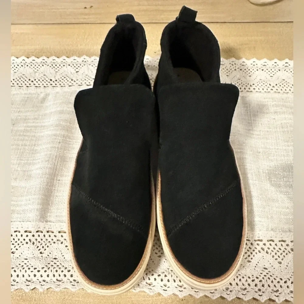 Black TOMS platform‎ espadrille